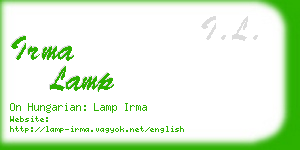 irma lamp business card